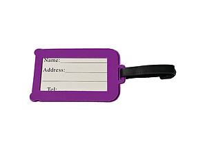 Purple Let's Go Travel ~ Travel Suitcase ID Luggage Tag and Suitcase Label