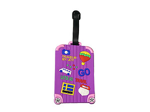 Purple Let's Go Travel ~ Travel Suitcase ID Luggage Tag and Suitcase Label