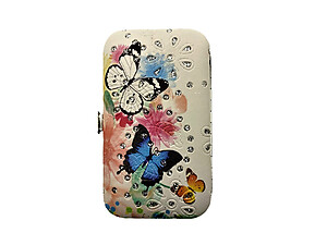 Butterfly Pattern 7 Pc Manicure Set in Padded Case