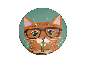 Cat Theme Round Folding Makeup Double Compact Mirror