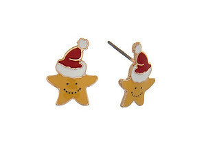 Stars Goldtone Christmas Stud Earring Set