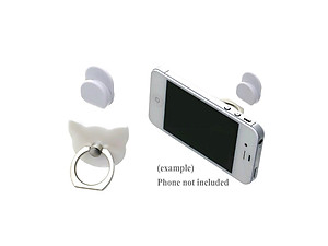 White Cat Head Premium Universal Smartphone Mount Ring Hook