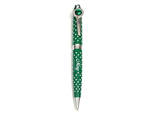May Colorful Ballpoint Pen w/ Birthstone Emblem on Clip Pen ~ Gift Boxed