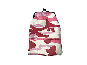 Pink Camouflage Canvas Cigarette Pouch Wallet with Snap Clasp Closure