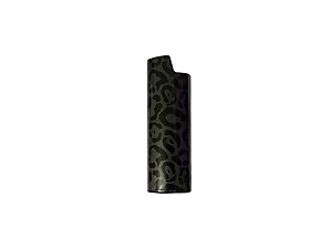 Black Animal Print Epoxy Metal Lighter Case Cover Holder
