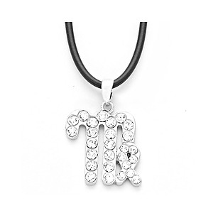 Virgo Crystal Pave Zodiac Pendant Necklace