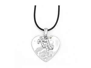 Aquarius 2 Layer Crystal Zodiac Heart Pendant Necklace