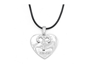 Aries 2 Layer Crystal Zodiac Heart Pendant Necklace