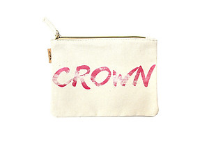Crown Cotton Canvas Zipper Eco Pouch Bag
