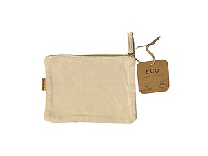 Beautiful Day Small Cotton Canvas Cosmetic Zipper Eco Pouch Bag