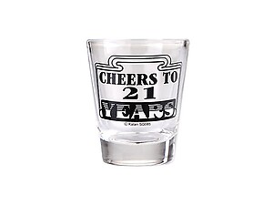 Cheers To 21 Years Shot Glass