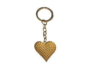 Light Purple & Goldtone Crystal Stone Heart Shaped Pendant Keychain