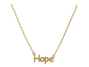 Goldtone Dainty Metal Hope Pendant Necklace