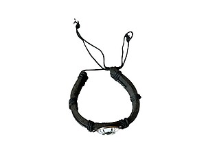 Cancer Zodiac Sign Black Leather Band Glass Dome Bracelet