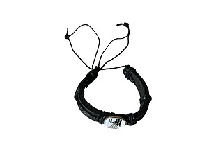 Virgo Zodiac Sign Black Leather Band Glass Dome Bracelet