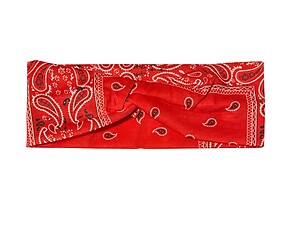 Red Paisley Twisted Knot Cotton Wide Stretch Headband