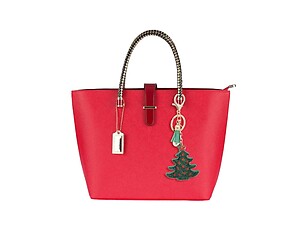 Xmas Tree Tassel Bling Faux Suede Stuffed Pillow Key Chain Handbag Charm