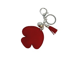 Poison Mushroom Tassel Bling Faux Suede Stuffed Pillow Key Chain Handbag Charm