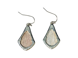 Geometric Printed Wood Moroccan Lozenge Shaped Earrings