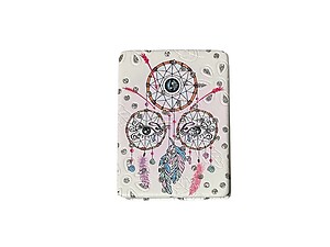 Dreamcatcher Printed Double Compact Mirror w/ Crystal Stones