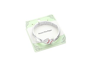 Protect This Player Message Baseball Sport Theme Stretch Bracelet