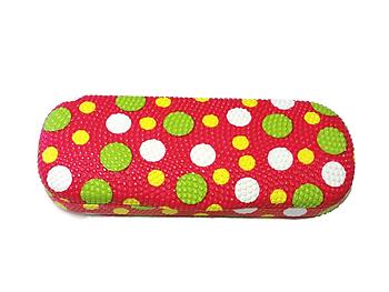 Red Polka Dots Small Hard Sunglasses / Eyeglasses Case