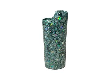 Turquoise Glitter Shell Lighter Case Cover Holder Fits Bic Lighters