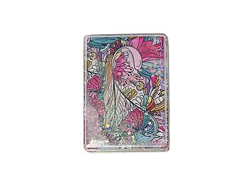 Glitter Paisley Pattern Printed Double Compact Mirror