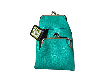 Turquoise Cigarette Pouch Wallet with Snap Clasp Closure