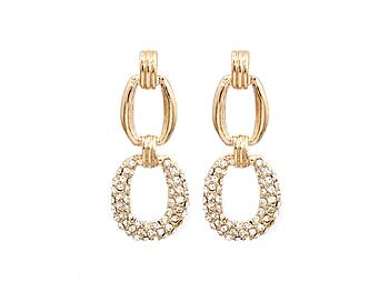 Goldtone Metal Bold Chain Drop Earrings