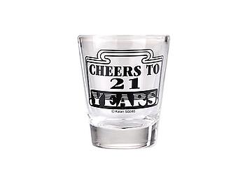 Cheers To 21 Years Shot Glass