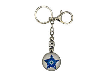 Evil Eye Silver Claw Hook Pendant Keychain Handbag Charm