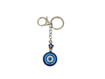 Evil Eye Silver Claw Hook Pendant Keychain Handbag Charm