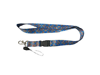 Blue Sugar Skull Print Lanyard w/ ID Badge Holder