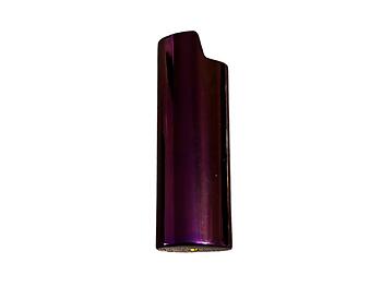 Shiny Purple Metal Shell Lighter Case Cover Holder Fits Bic Lighters