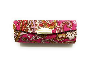 Pink Paisley Print Lipstick Case w/ Mirror