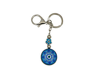 Evil Eye Silver Claw Hook Pendant Keychain Handbag Charm