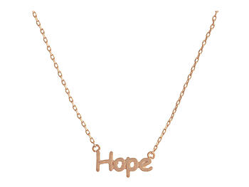 Rose Gold Dainty Metal Hope Pendant Necklace