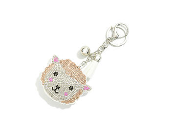 Lamb Tassel Bling Faux Suede Stuffed Pillow Key Chain Handbag Charm