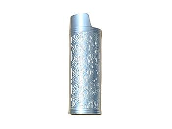 Light Silver Filigree Metal Shell Lighter Case Cover Holder Fits Bic Lighters