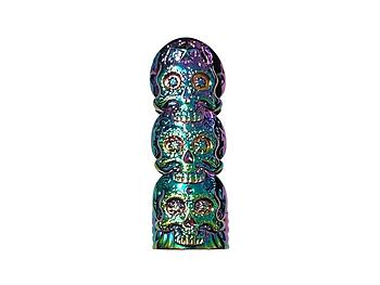 Triple Skull Iridescent Mystic Lighter Case & Bottle Opener Fits Bic Lighters