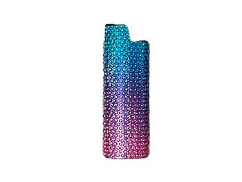 Ombre Rhinestone Metal Shell Lighter Case Cover Holder Fits Bic Lighters