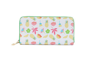 Pineapples Vinyl Printed Zip Around Clutch Wallet