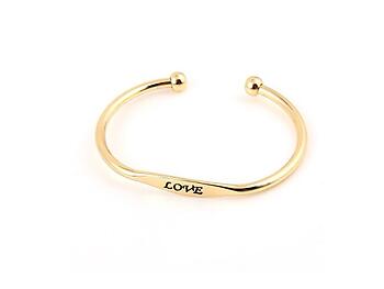 Love Goldtone Metal Cuff Bracelet