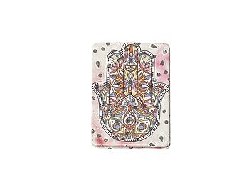 Hamsa Hand Printed Double Compact Mirror w/ Crystal Stones