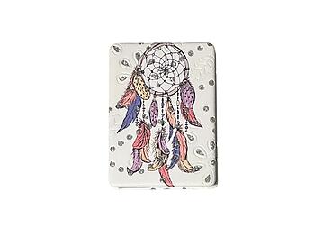 Dreamcatcher Printed Double Compact Mirror w/ Crystal Stones