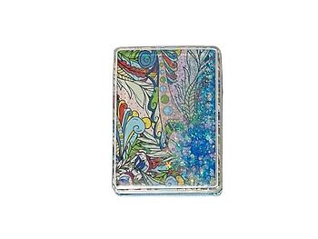 Glitter Paisley Pattern Printed Double Compact Mirror