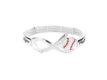 Protect This Player Message Baseball Sport Theme Stretch Bracelet